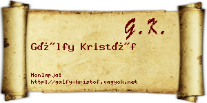 Gálfy Kristóf névjegykártya