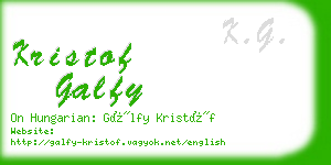 kristof galfy business card